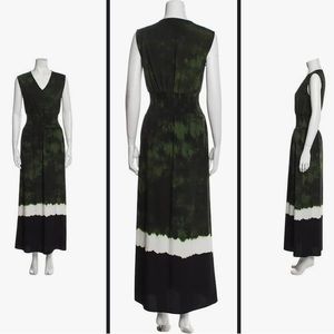 MAJE green tie dye pattern maxi dress
